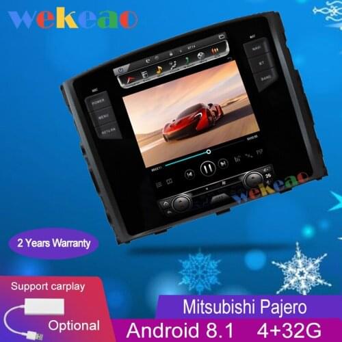 Wekeao Vertical Screen Tesla Style 10.4'' Android 8.1 Car Radio GPS Navigation For Mitsubishi Pajero Car DVD Player 4G 2007