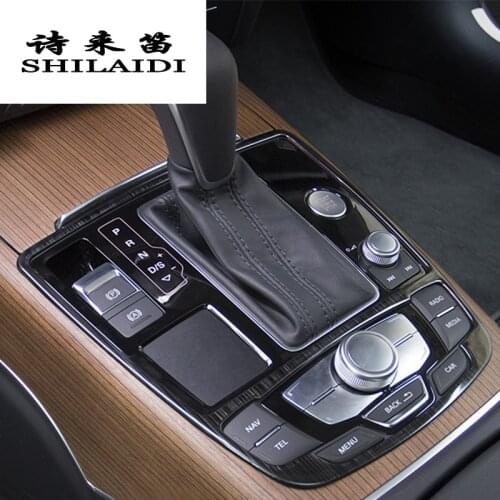 Car Styling Multimedia Handrest Gear Panel decoration Cover Sticker Trim For Audi A6 C7 Interior Stainless Steel Car Accessories