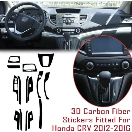 Car-Styling New 3D Carbon Fiber Car Interior Center Console Color Change Molding Sticker Decals For Honda CRV 2012-2016