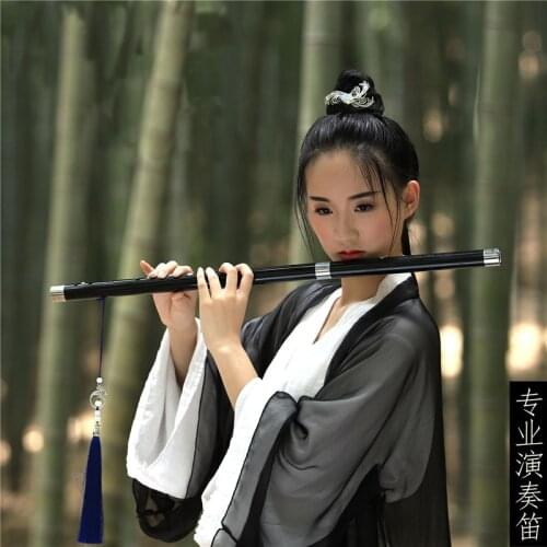 White jade flute ancient instrument refined E F tune flute G adult professional performance examination black flute