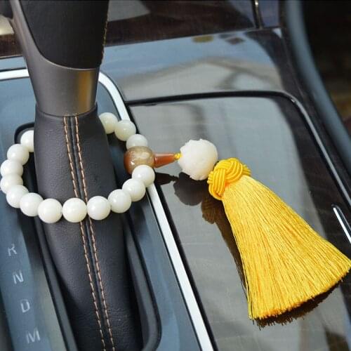Car stalls beads Buddha beads black agate incense wood pendant car interior stalls to decorate the blessing of peace