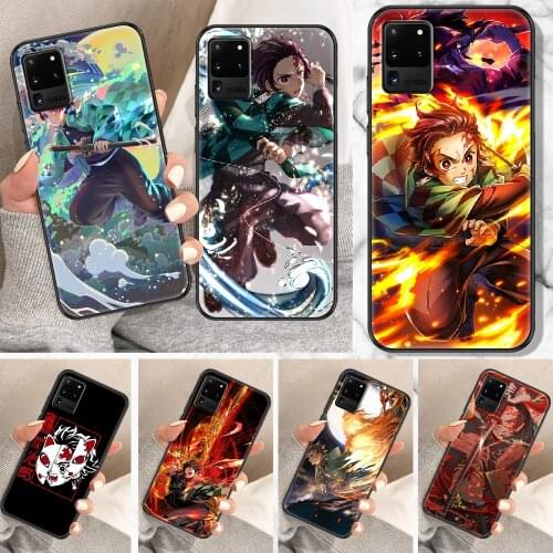 Demon Slayer Kamado Tanjirou Phone case For Samsung Galaxy Note 4 8 9 10 20 S8 S9 S10 S10E S20 Plus UITRA Ultra black soft funda