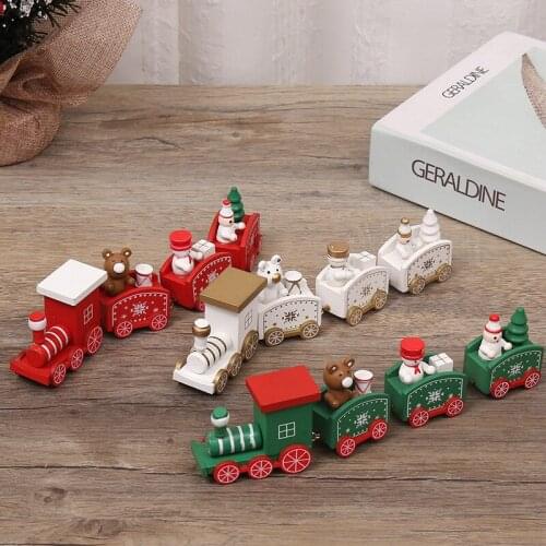 Childrens train decorations Four wooden birthday Christmas ornaments gifts Minimum sale of ten