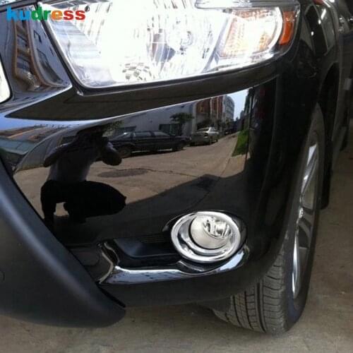 For Toyota Highlander 2008 2009 2010 ABS Chrome Front Fog light Cover front Fog Lamp Trim Shade Frame Bezel Accessories