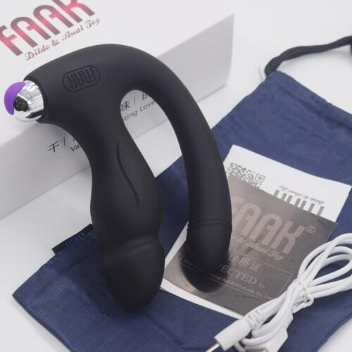 FAAK Doubel Head Silicone Dildo Vibrator for Women Masturbation Vagina G-spot Stimulator Anal Massage Sex Toys for Men Adults