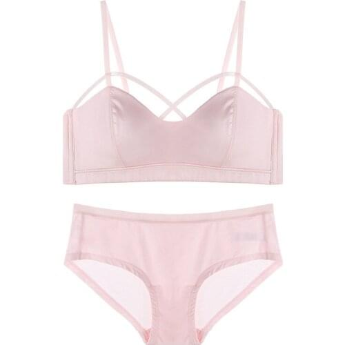 French bralette Modal bra no steel ring underwear set sexy strap tube top stain smooth tube top ensemble lingerie