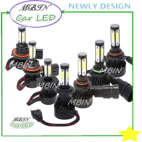 MBIN M4 4 COB lights H4 H7 H8 H11 9005 9006 9012 9004 9007 H13 5202 driving lamp fog bulb 12000LM 72W led headlight kit