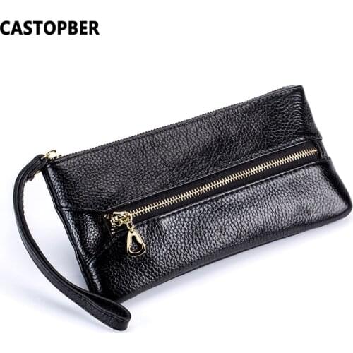 Genuine Cow Leather Men Key Wallets Key Chain Covers Zipper Keys Case Holder Women Coin Purse Housekeeper Organizer Phone Bags