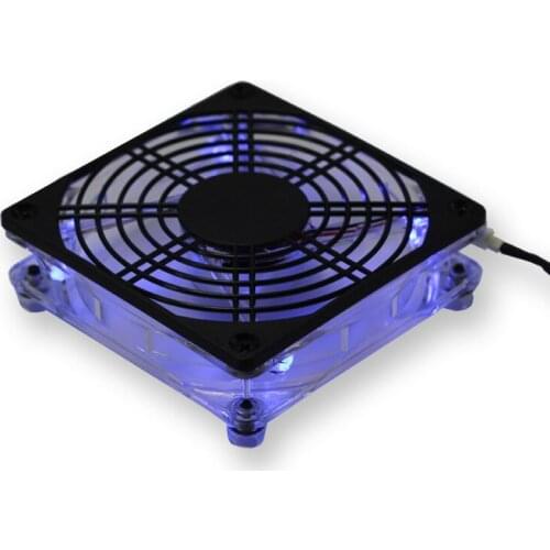 SOVIC PC cooler USB 12cm DC 5V cooling fan, PC fan CPU cooler router, TV set-top box, broadband cat radiator LED blue light