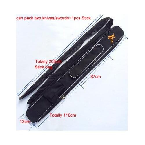 Top quality embroidery wushu sword bags knifetai chi kendo multi-function martial arts stick package kung fu bag 110cm