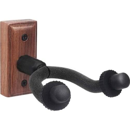 Black Walnut Guitar Wall Mount Hanger Hardwood Home & Studio Guitar Hanger for String Instruments Bass Folk Ukulele Violin