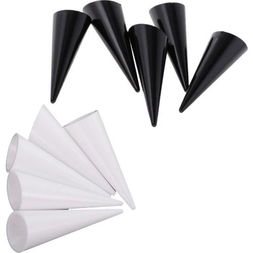 10 Pieces Bulk Plastic Finger Cone Ring Stand Display Holder Showcase Black/White Jewelry Organizer