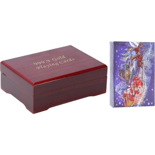 Plastic Waterproof Playing Cards Silver Foil Christmas Style Poker Cards Gifts