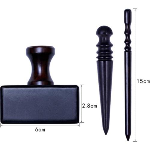 1Pcs Leather Edge Burnisher Black Wood Edge Slicker Leather Craft Tool Leather Polished Grinding Tools 3 Type For Choose
