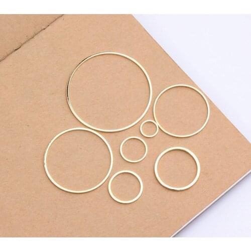 Hollow gold round circle charms copper diy accessories minimalist geometric Earrings Pendant 8MM 12MM 15MM 20MM 25MM 30MM 38MM