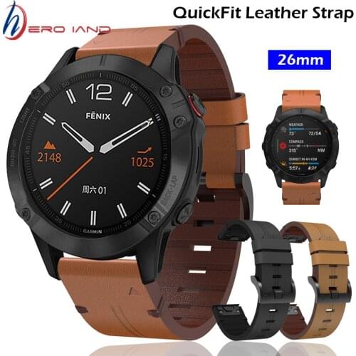 26MM Watchband Strap for Garmin Fenix 5x 5xPlus 3 3HR 6X Mk1 Watch Quick Release Band Leather Easy Fit Wristband for Fenix 6xPro