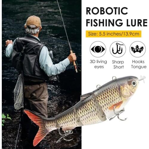 Robotic Fishing Lure USB Charging Multi Jointed Swimbait Smart Auto Swimming Fishing Baits Fishing Accessories For Outdoor