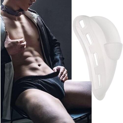 Sexy TPR Silicone Enhancer Pad Men Underwear Swimwear Briefs Penis Pouch Inside Enlarge Protection Push Up Cup Breathable