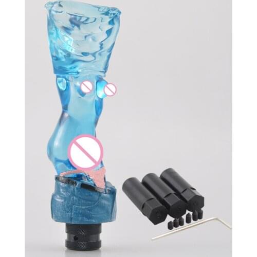 Universal Blue Crystal Clear Naked Lady Sexy Girl Goddess Gear Shift Knob Shifter For Sedan Coupe SUV Crossover Truck Hatchback