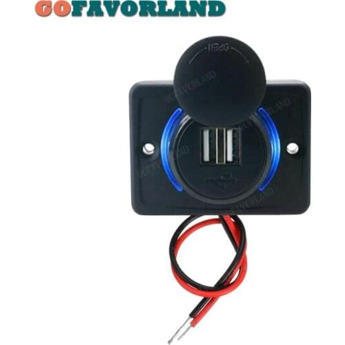 W/Blue LED Dual USB Port Power Charger Socket Outlet For Car Motorcycle Socket Adapter Universal 3.1A/12V-24V
