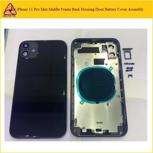 10Pcs OEM Replacemet For iPhone 11 Pro Max 11Pro Back Glass Middle Frame Chassis Full Housing Assembly Battery Cover door