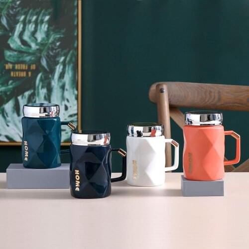 Mirror Ceramic Coffee Cup Milk Cup Couple Gift Office Water Cup