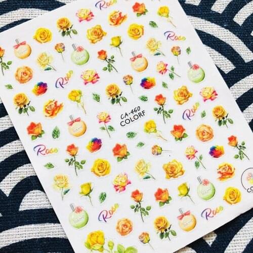CA SERIES yellow rose CA-460 3d nail art stickers decal template diy nail tool decorations