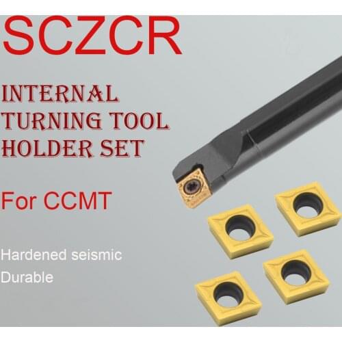 1PC S12M-SCZCR09 S16Q-SCZCR09 Internal Turning Tool Holder CNC Lathe Cutting Machine 10PCS CCMT09Carbide Inserts