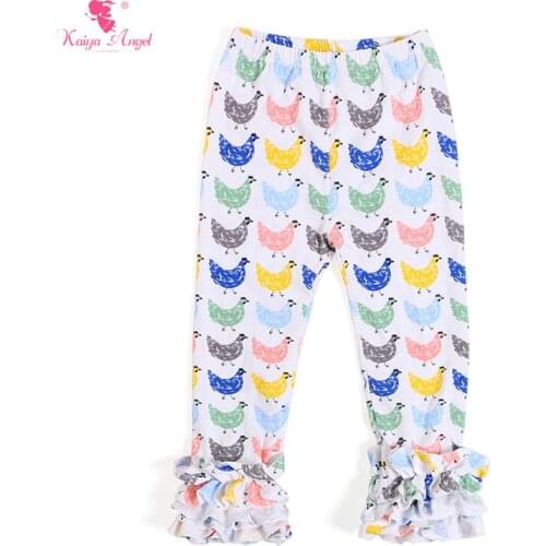 2017 Easter Chick Toddler Girl Clothing Ruffle Icing Pants Boutique Kids Clothing Girls Leggings Ruffle Pants Kids Heart Legging