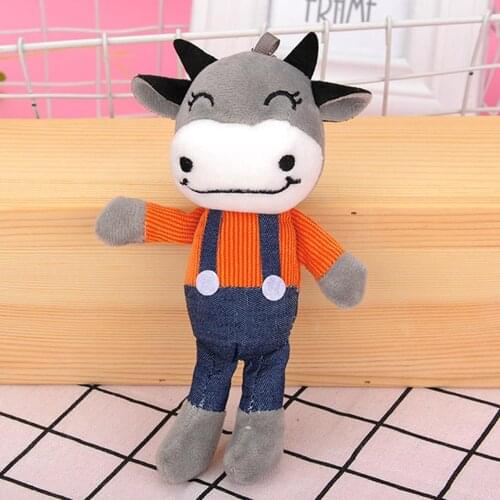 2021 Ox Year Cartoon Cow Plush Doll Pendant Stuffed Toy Keychain Bag Ornament
