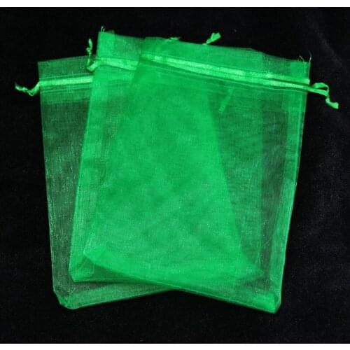50pcs lot Green Sheer Snack Biscuit Storage Bag 7*9cm Drawstring Jewelry Packaging Display Bags Organza Custom Logo Wrapping Bag