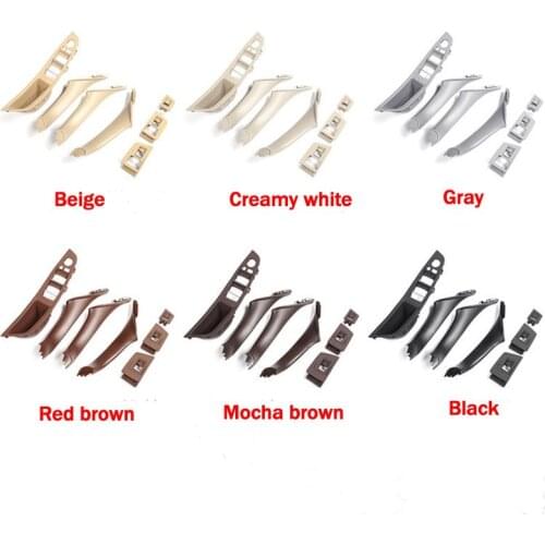 7pcs Left Hand Drive LHD For BMW 5 series F10 F11 Gray Beige Black Car Interior Inner Door Handle Panel Pull Trim Cover