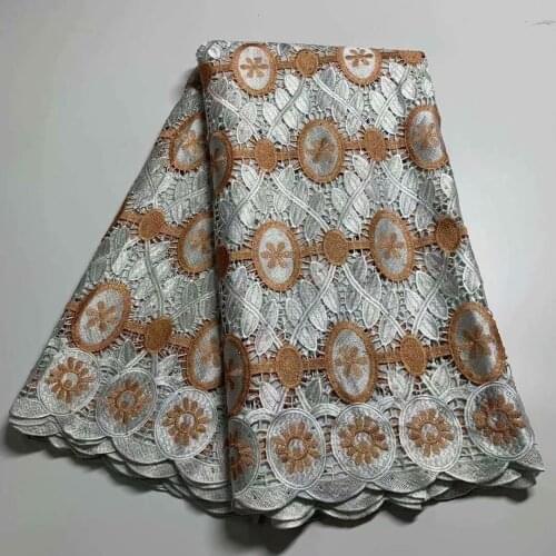 African Lace Fabric Cotton Dry Lace Fabric 2021 High Quality French Guipure Lace With Stones Water Soluble Lace For Wedding 5Y