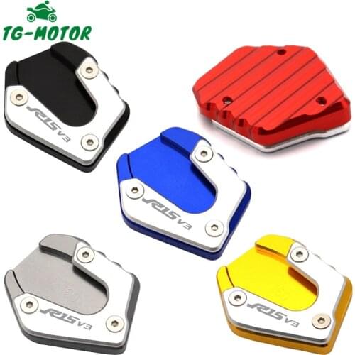 TG-Motor Motorcycle Accessories Side Kickstand For Yamaha YZF R15 V3 YZFR15 V3 2017-2021 Sidestand Plate Ectension Enlarger Pads