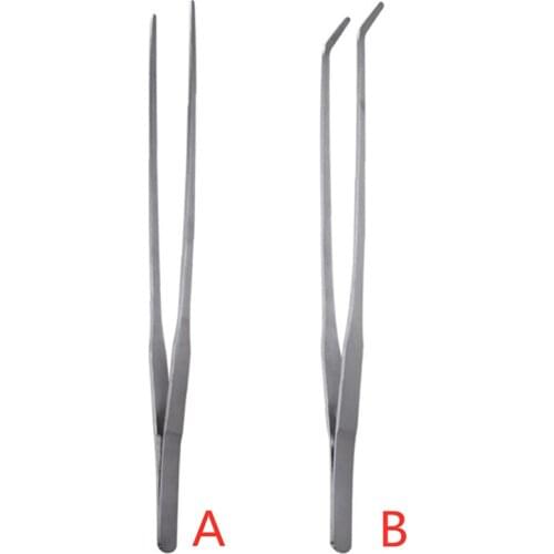 Aquarium Accessories Curved Aquarium Tweezers Aquarium Plant Shrimp Reef Tweezer Fish Tank Cleaner Stainless Steel
