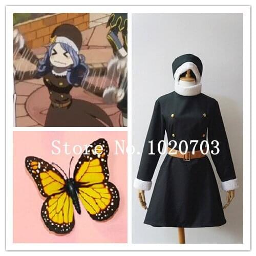 Free shipping Fairy Tail Juvia Lockser Black Dress Cosplay Costume Anysize