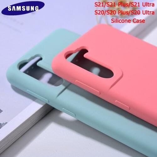 Samsung S21 S20 Ultra Case Original SAMSUNG S21 S20 Plus S21+ S20+ Silky Liquid Silicone Case Cover For Samsung S30 Ultra S30