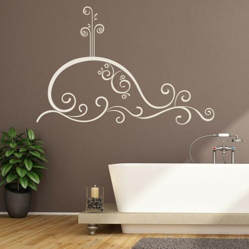 Art Wall Sticker Whirlpool Whale Under the Sea Mural Kids Bedroom Bathroom Home Decoration Waterproof Vinyl Window Stickers Q091