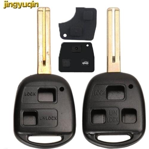Jingyuqin 1pc 2 Buttons New Uncut Replace Remote Transponder Ignition Key Shell Cover Case for Toyota Tacoma Toy43 Blade No Chip