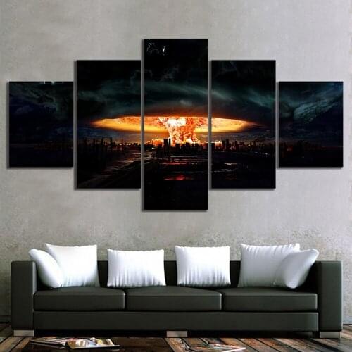 Canvas Painting Home Decoration Wall Artwork 5 Panel Cityscape Prints Modular Modern Poster For BoyS Room Framework