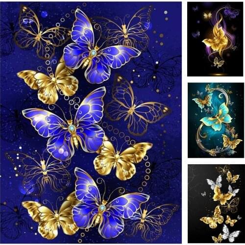 5D DIY Full Square/Round Diamond Embroidery Rhinestone Paintings Butterfly Cross Stitch Home Décor Art Hanging Pictures Gift