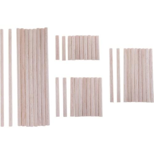 10x Round Natural Balsa Wood Wooden Sticks Dowel Rod For Kids Model Making Craft Handmade DIY Ornament 50/80/120/200mm