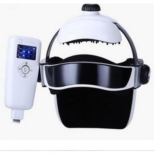 Head Massager Eye Massager 2 in 1 Relieve Stress Promote Sleep Music Massage Helmet Automatic Infrared Pressure Head Massager