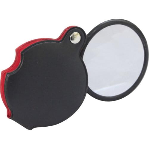 Mini Pocket Folding Loupe 6X Loupe Foldable Leather Loupe Loupe Jewelry Loupe Monocle