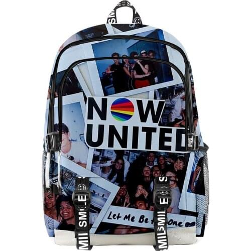 Now United merch Fashion Oxford Cloth Backpack 3D Multi Zipper Casual Student large-capacity school bag