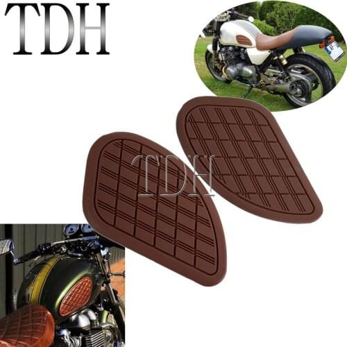 Motorbike 2X Gas Tank Knee Pads Universal Rubber Tank Traction Side Pad Sticker for Cafe Racer Scrambler Yamaha Kawasaki Triumph