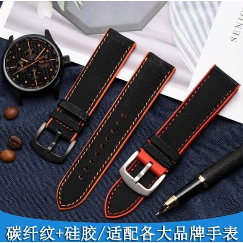 Nylon Silicone Watchband for Mido Citizen Bm8475 for Tissot Mens Waterproof Nylon Silicone Watch Strap 18 20 22 24mm for Omega