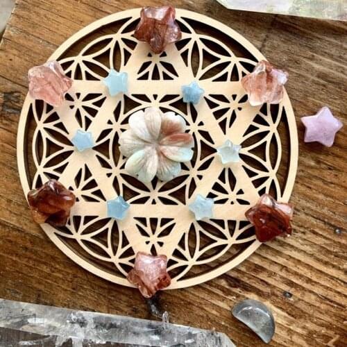 10pcs LASER CUT Wood Coaster Flower of Life Hanging Craft Wood Signs Wall Decoration Wooden Carved Wall Art for Home Decor