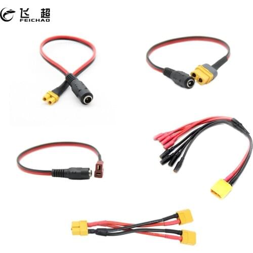 ​FEIFCHAO 4.0mm XT60 JST T XT30 Plug Female to Male Adapter Connectors 12AWG/14AWG Cable for RC Lipo Battery Charger Parts DIY