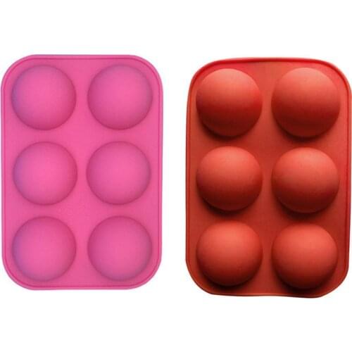6 Hole Chocolate Half Sphere Silicone Cake Mold Bakeware Cake Fondant Decorating Shape Tools Ball Biscuit Cake Tool G1S4